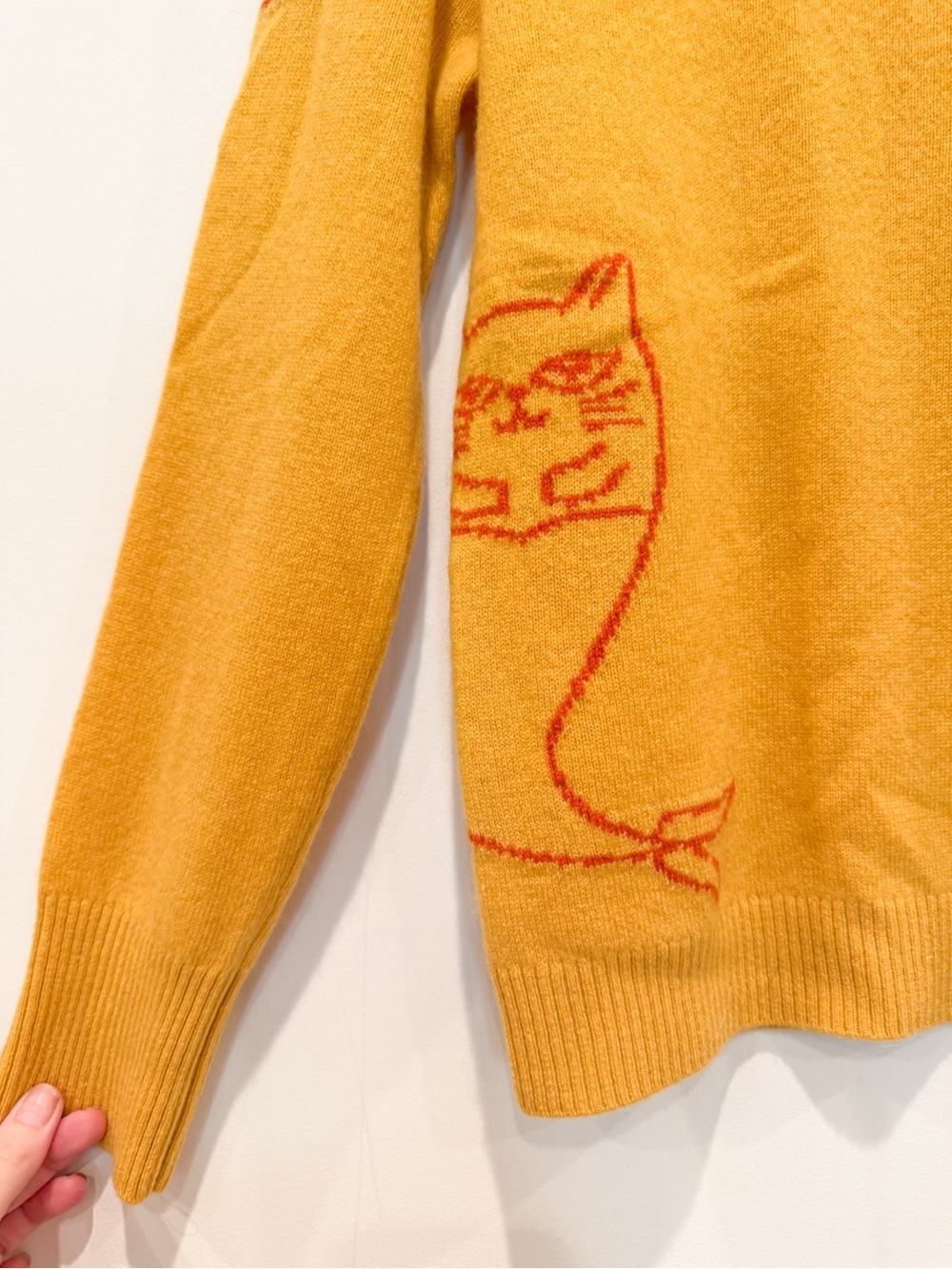 NWOT✨ Catnip + Seaweed Nipsea 100% Cashmere Cat Mermaid Sweater Marigold XS - Picture 7 of 11